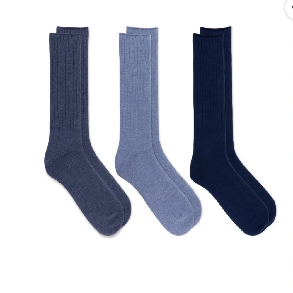 3 Chaps Classic Dress Ribbed Crew Socks 3-Pair Packs Brown, Blue, & Black